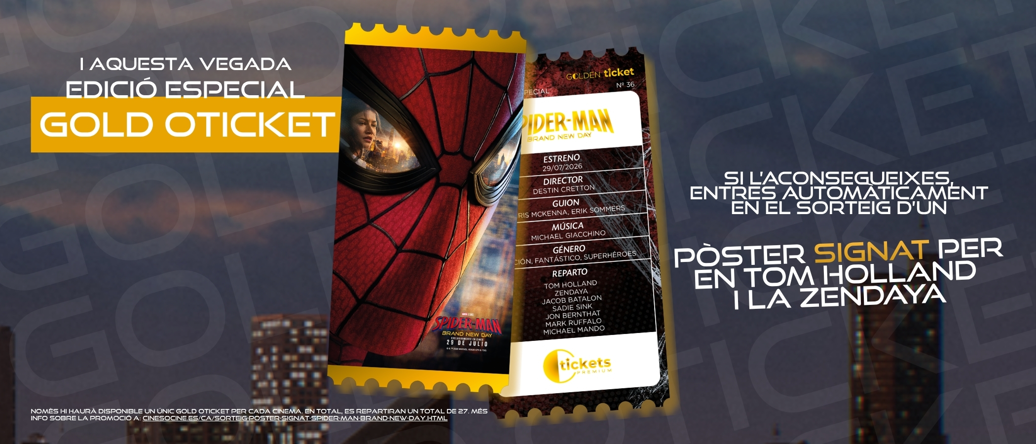 Golden Oticket Sorteig a OCINE Spiderman Brand New Day